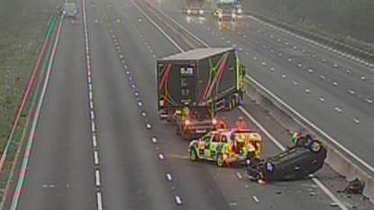multi-vehicle collision closes section of m1 southbound in bedfordshire