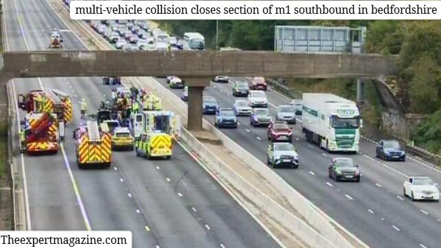 multi-vehicle collision closes section of m1 southbound in bedfordshire
