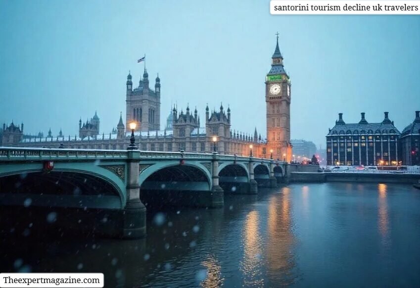 santorini tourism decline uk travelers