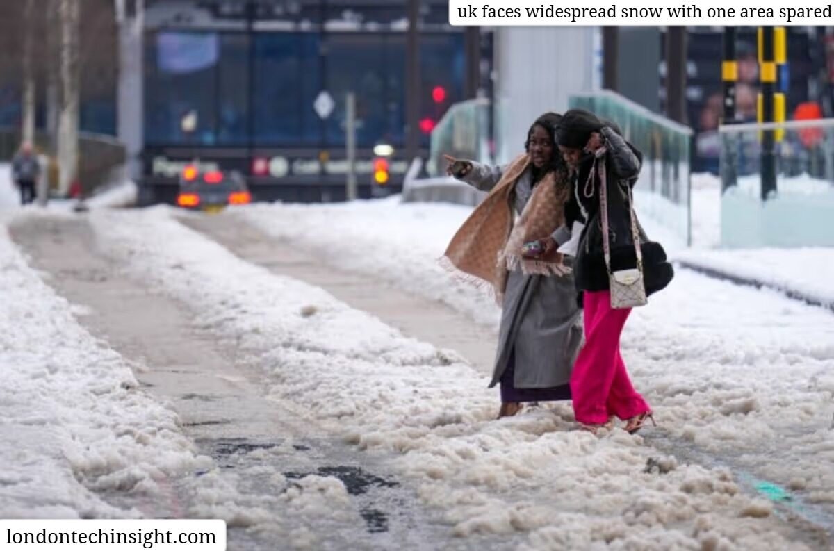 uk faces widespread snow with one area spared